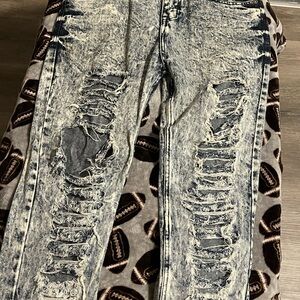 mark. Ripped Black and Gray Skinny Jeans